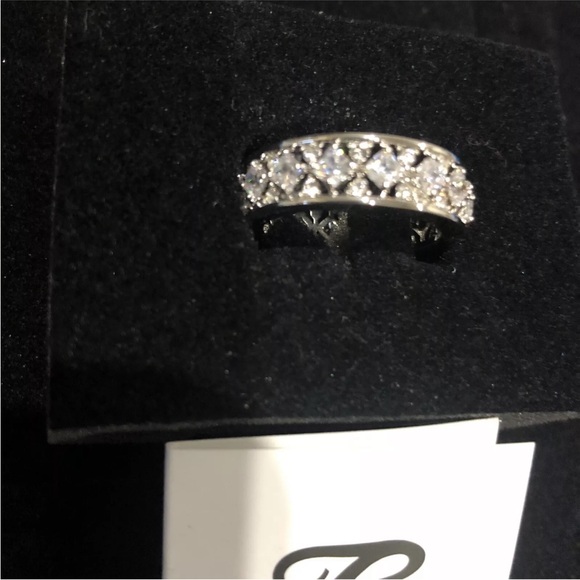 Joan Boyce Absolute Diamond Stack Rings Sz 9 Silver Anniversary Band - Picture 2 of 4
